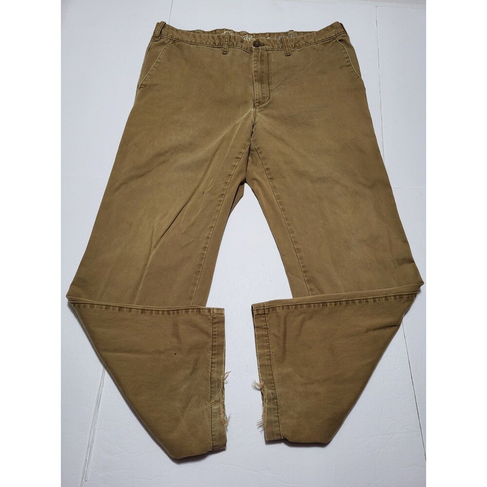 Eddie Bauer Legend Wash Khaki Chino Pants Mens 40x34 Tan 100% Cotton Classic Fit